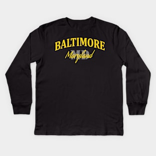 City Pride: Baltimore, Maryland Kids Long Sleeve T-Shirt